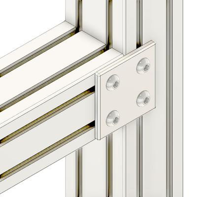 41-120-1 MODULAR SOLUTIONS ALUMINUM CONNECTING PLATE<br>90MM X 90MM FLAT TIE W/HARDWARE